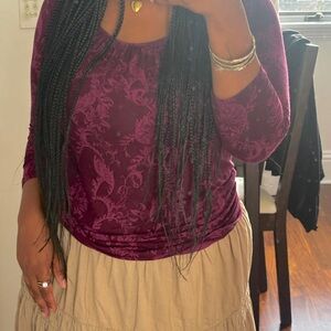 Talbots Plum Floral Blouse